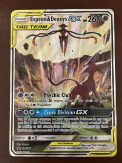 Pokemon Espeon & Deoxys GX SM240 SM Holo Promo TAG TEAM GX Card HP 260 - Image 1