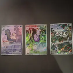 Pokemon Japanese Holo AR Card Lot - Aurorus, Numel, Starly - 3 Cards - Image 1