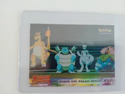Pokemon Card Mewtwo Strikes Back ROUND ONE EQUALS DEFEAT Holo Foil Charizard - Image 1