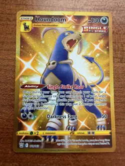 Pokemon TCG Battle Styles Houndoom Full Art Secret Rare Card 179/163 Gold - Image 1