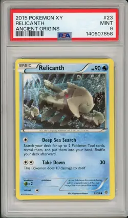 2015 Pokemon XY Ancient Origins Relicanth #23 PSA 9 Pop 1 - Image 1