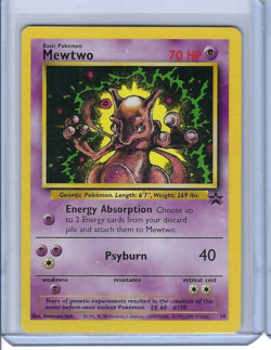 1999 WoTC POKEMON TCG MEWTWO BLACK STAR PROMO #14 VINTAGE MP - Image 1