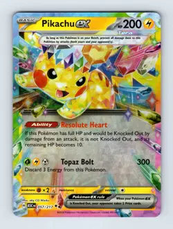 Pikachu ex - Ascended Heroes 057/217 - Double Rare - NM - Pokemon - Image 1