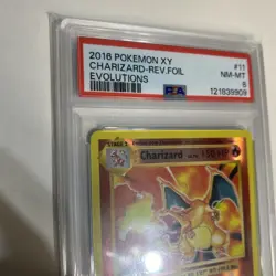 2016 POKEMON XY EVOLUTIONS #11 CHARIZARD REVERSE FOIL HOLO 11/108 PSA 8 - Image 5