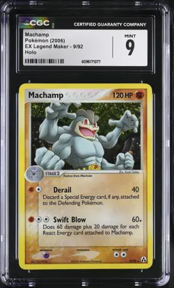 CGC 9 MINT Machamp 2006 EX Legend Maker 9/92 Holo Pokemon Card - Image 1