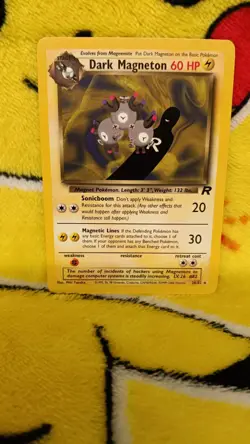 Vintage 1999-2000 Pokemon Team Rocket Dark Magneton NM - Image 1