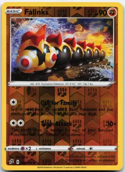 FALINKS 109/192 UNCOMMON REBEL CLASH POKEMON REVERSE HOLO LP - Image 1
