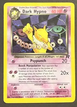 Pokemon TCG Dark Hypno 9/82 Team Rocket Holo Rare 60 HP Card English - Image 1