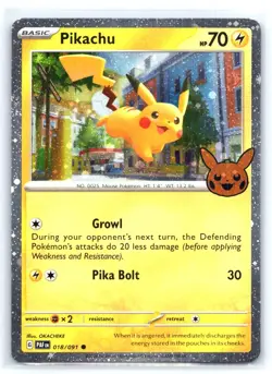 Pikachu 018/091 Holo Holo Rare Trick or Trade BOOster 2024 Pokemon Near Mint - Image 1