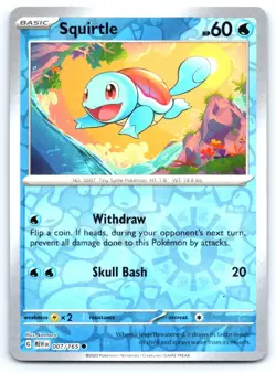 Squirtle 007/165 Common 151 Pokemon Reverse Holo Near Mint - Image 1