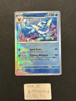 Pokemon Prismatic Evolutions - Vaporeon - 022/131 - Reverse Pokeball - M/NM - Image 1