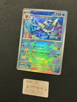 Pokemon Prismatic Evolutions - Vaporeon - 022/131 - Reverse Pokeball - M/NM - Image 4