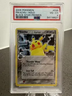 Pokemon Pikachu Black Star Promo Holo #035 Basic 40HP 2006 PSA 4 SWIRL 🌀 - Image 1