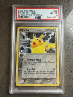 Pokemon Pikachu Black Star Promo Holo #035 Basic 40HP 2006 PSA 4 SWIRL 🌀 - Image 2