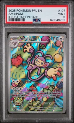 AMBIPOM 107 (2025) POKEMON PFL EN-PHANTASMAL FLAMES | ILLUSTRATION RARE - PSA 9 - Image 1