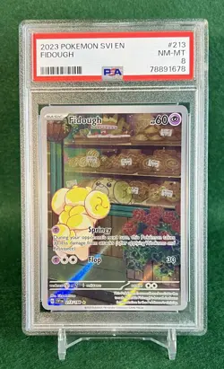 2023 Pokemon SVI EN Fidough Scarlet & Violet PSA NM-MT 8 - Image 1