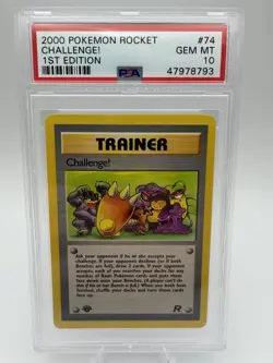 Pokemon Challenge! Team Rocket 1st Edition Trainer #74/82 PSA 10 2000 POP 115 - Image 1