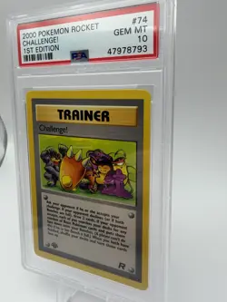 Pokemon Challenge! Team Rocket 1st Edition Trainer #74/82 PSA 10 2000 POP 115 - Image 2
