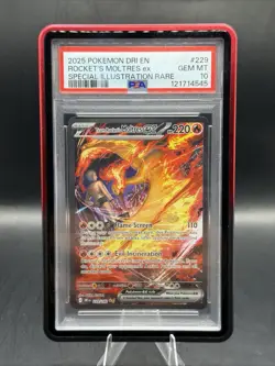 Pokemon Team Rocket's Moltres Destined Rivals SIR 229/182 PSA 10 Gem Mint - Image 1