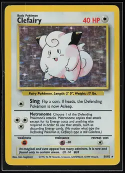 Pokemon TCG Clefairy #005/102 Base Set - Image 1