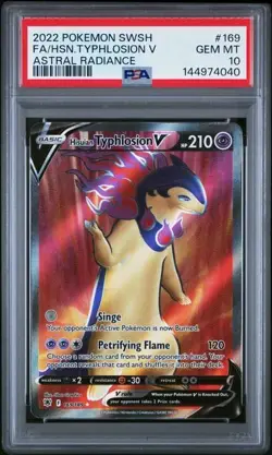 2022 POKEMON ASTRAL RADIANCE #169 FULL ART/HISUIAN TYPHLOSION V PSA 10 Gem Mint - Image 1