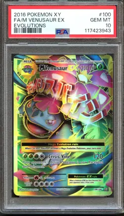 Mega Venusaur EX 100/108 Evolutions Full Art PSA 10 Gem Mint Pokemon Card - Image 1