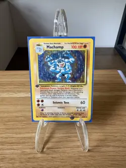 Pokemon TCG Machamp 1st Edition Holo Rare Base Set 8/102 - Image 1