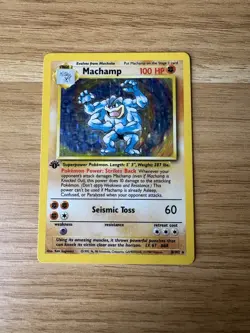 Pokemon TCG Machamp 1st Edition Holo Rare Base Set 8/102 - Image 2
