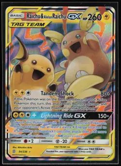 Pokemon TCG Raichu & Alolan Raichu GX #54/236 SM - Unified Minds - Image 1
