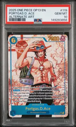 2025 ONE PIECE OP13-CARRYING ON HIS WILL ALTERNATE ART PORTGAS D. ACE PSA 10 - Image 1