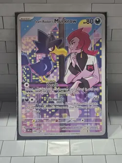 Pokemon TCG Team Rockets Murkrow Card 200/182 Destined Rivals Illustration Rare - Image 1