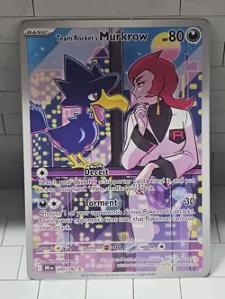 Pokemon TCG Team Rockets Murkrow Card 200/182 Destined Rivals Illustration Rare - Image 2