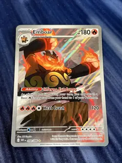 Pokemon TCG Emboar Full Art White Flare English Card 098/086 - Image 1