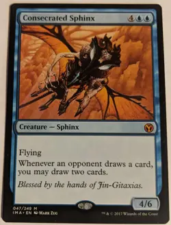 MTG English Magic Card Near Mint CONSECRATED SPHINX from Iconic Masters - Image 1