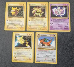 Pokemon The First Movie promo cards Pikachu, Mewtwo, Dragonite, Electabuzz - Image 1