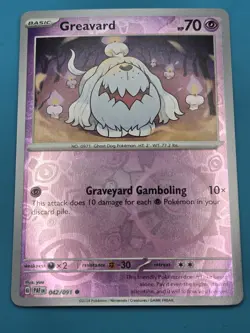 Greavard 042/091 Pokemon Card Paldean Fates Pokemon TCG Reverse Holo NM - Image 1