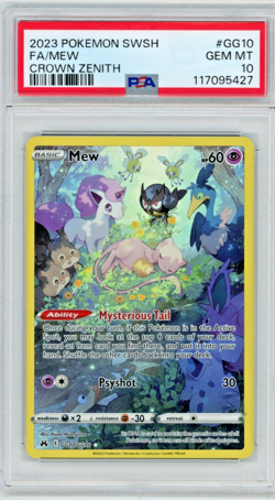 2023 Pokemon SWSH Crown Zenith Mew #GG10 Full Art PSA 10 - Image 1