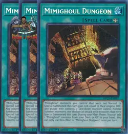 Yugioh! 3x Mimighoul Dungeon MP25-EN097 Prismatic Secret Rare 1st Ed NM - Image 1