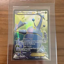 Pokemon TCG Heracross EX Full Art Holo Card 105/111 XY-Furious Fists LP- - Image 1