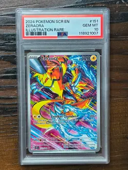 GEM MT PSA 10 Zeraora 151/142 Sv07: Stellar Crown Illustration Rare Pokemon Card - Image 1