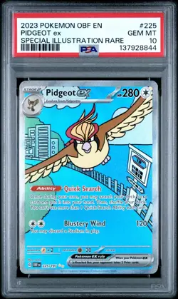 Pidgeot ex #225/197 Sv03: Paradox Rift Special Illustration Rare PSA 10 - Image 1