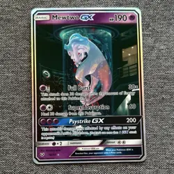 Mewtwo GX Secret Rare 78/73 Shining Legends Shiny Holo Pokemon TCG Near Mint - Image 2