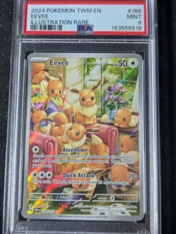 2024 Pokemon Twilight Masquerade Eevee Illustration Rare #188/167 PSA 9 - Image 1