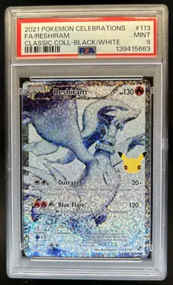 2021 Pokemon SWSH Celebrations Reshiram Classic #113/114 PSA 9 - Image 1