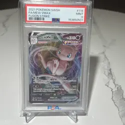 Pokemon 2021 SWSH Full Art FA/MEW VMAX Fusion Strike #114/264 PSA 9 - Image 1