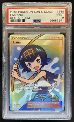 2018 Pokemon SM Ultra Prism Lana #150/156 PSA 9 - Image 1