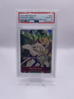 2024 ONE PIECE ENGLISH VERSION 1ST ANNIVERSARY SET #025 RORONOA ZORO PSA 10 - Image 1