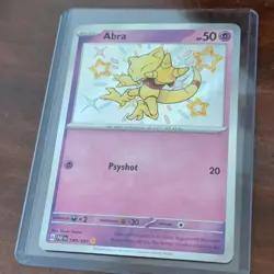 Pokemon Abra 148/091 SV: Paldean Fates 2024 Shiny Rare 50 HP Holo Psyshot Card - Image 1
