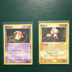 Pokemon TCG Slowpoke Tyrogue Basic 2004 2005 Nintendo ENG Card Lot Yuka Morii - Image 1