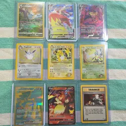Pokemon Cards Lot Binder WOTC Gym holo lances charizard vapoereon tg zamazenta V - Image 1